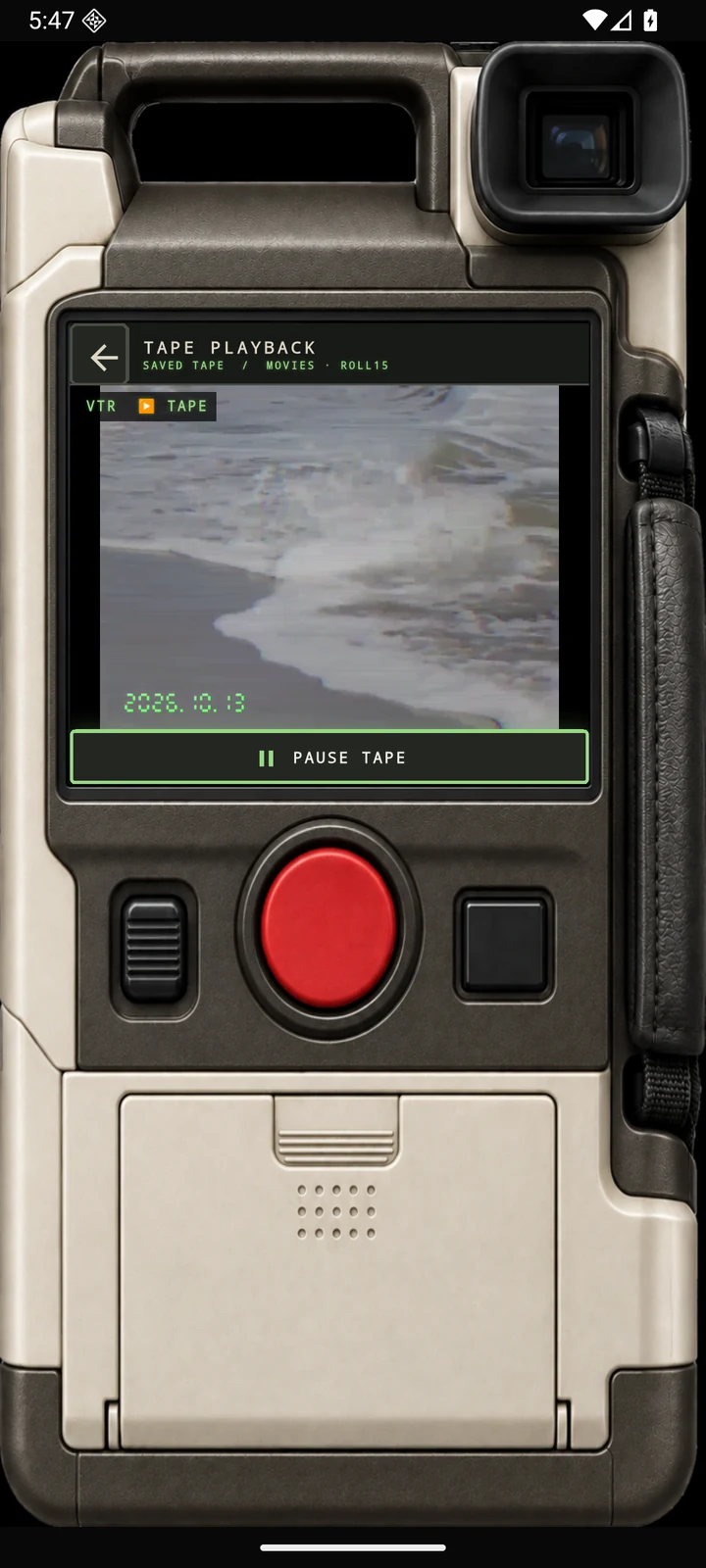 ROLL15 replay screen on the camcorder LCD
